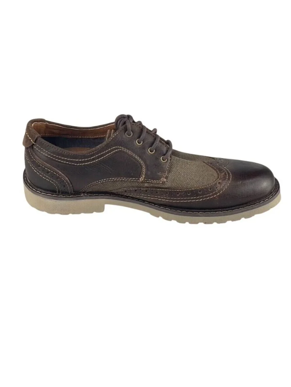 Lucky Brand Mens Brown Leather Wingtip Lace-Up Oxford Shoes Size 9M